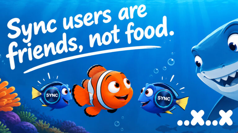 Sync users are friends not food